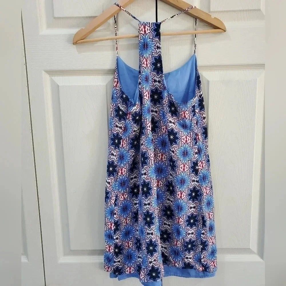 1. State XS Racerback blue and Red‎ Floral Dress Mini Summer Sun - Picture 4 of 8